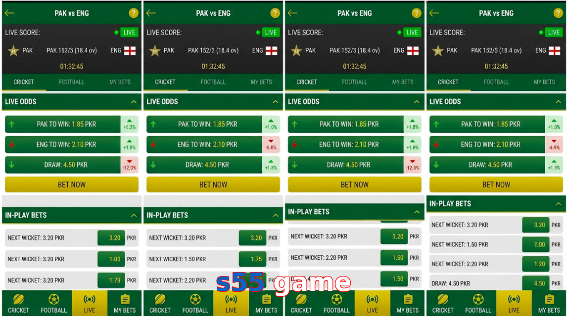Game list for S55 Game bet section